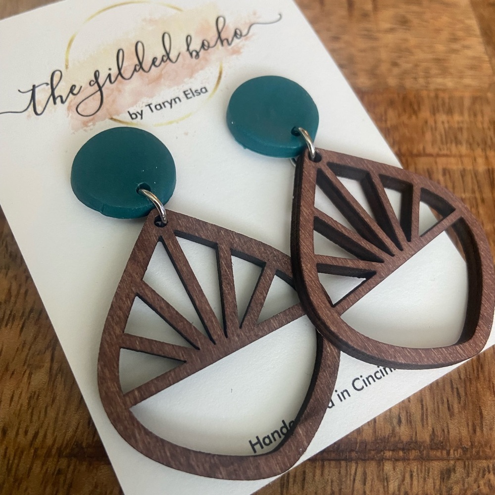 Handmade Boho Laser Cut Earrings